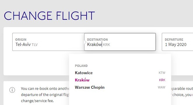 WizzAir Change Flight