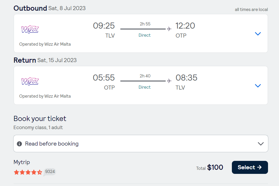 טיסות זולות לבוקרשט בקיץ